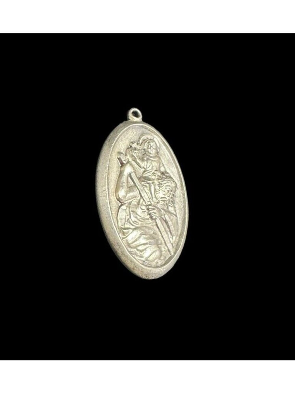 Vintage Signed Chapel Sterling Silver Saint Christopher Medal